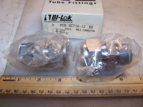 (2) NEW BI-LOK 1&#034;X3/4&#034; STAINLESS STEEL MALE CONNECTOR DCT16-12SS