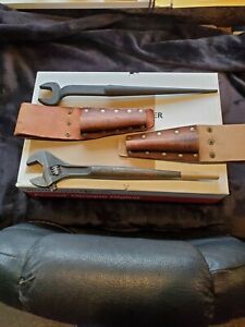 Crescent Spud Wrenches With Leather holders  2 Of Them