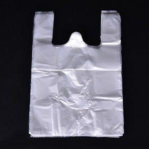 100X Design Plastic T-Shirt Retail Shopping  Supermarket Bags Handles Packag ACA