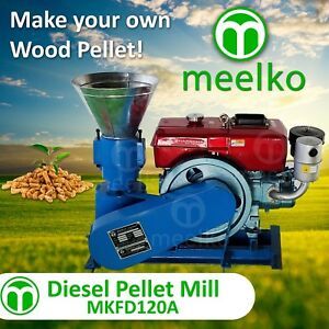 PELLET MILL 8 HP DIESEL ENGINE MIAMI USA SHIPPING (6mm wood)
