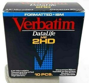 Verbatim DataLife MF2HD Floppy Disks 7 in Box Double Sided High Density