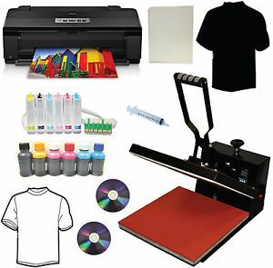 15x15&#034; Heat Press Epson Wireless Artisan 1430 Printer,CIS Ink,Heat Press Tshirt