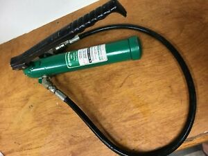 GREENLEE 767 HYDRAULIC HAND PUMP, WITH HOSE, PREOWNED, FAST SHIPPING