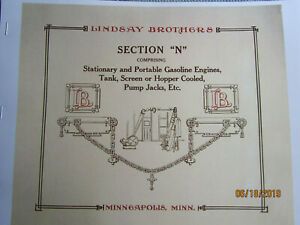 1910s? Lindsay Bros. Section N Stover Engine Information Catalog Section