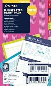 Filofax Stripes Illustrated 2018 Diary Refill Pack  Personal