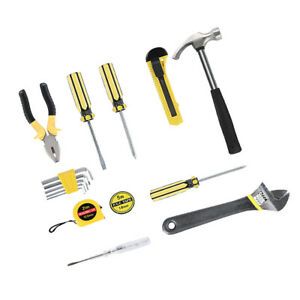 15Pcs Home Repair Tool Set Mechanic Household Hand Tool Kit W/Plastic Case