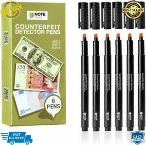 Counterfeit Money Checker Pen Marker Six Pack Fake Bill Detector Pens Universal