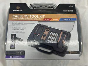 Southwire Cable TV Tool Kit Coax Termination Set Plastic Case, KIT-C1, NIB!