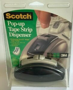 3M Scotch Pop-up Tape Strip Desk Dispenser With Wristband Black Vintage 90&#039;s NOS