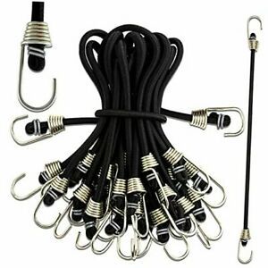 9 Inches Bungee Cords with Hooks - 15 Pcs Durable Mini Bungee Cords with