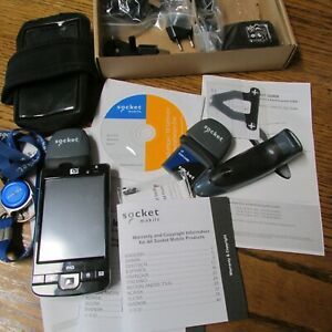 Socket scanner lot, with PDA, and books, CD, instruction manuals, adaptors, plus