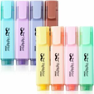 Mr. Pen- Pastel Highlighters, 8 Pack, Chisel Tip, Assorted Colors, Highlighte...