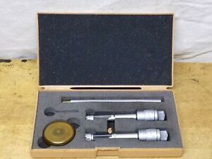 Mitutoyo .5&#034;-.8&#034; Intrimike Bore Micrometer set Extension and Set Ring