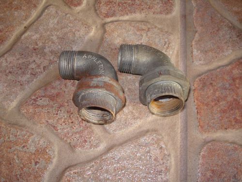 2 Male-Female Electrical Union Exp Proof Steel Coupling Bushings Elbow 3/4&#034;
