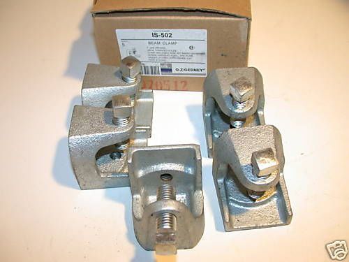 6 NEW BOXES OF 5 O-Z GEDNEY 1&#034; BEAM CLAMPS IS-502