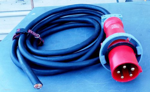 Hubbell 560p7w watertight plug 60a 3? 277/480vac 10/5 soow so cord 17&#039; ft cord for sale