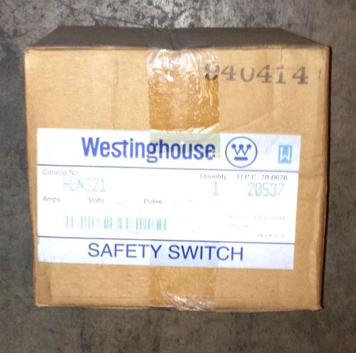 New Westinghouse #HUN321 30A 240V 3P Non Fusible Heavy Duty Disconnect Switch