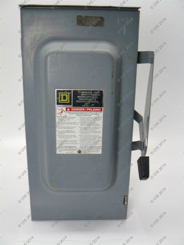 Square d fused d323nrb disconnect switch 3 pole 100 amps 240 volts nema 3r used for sale