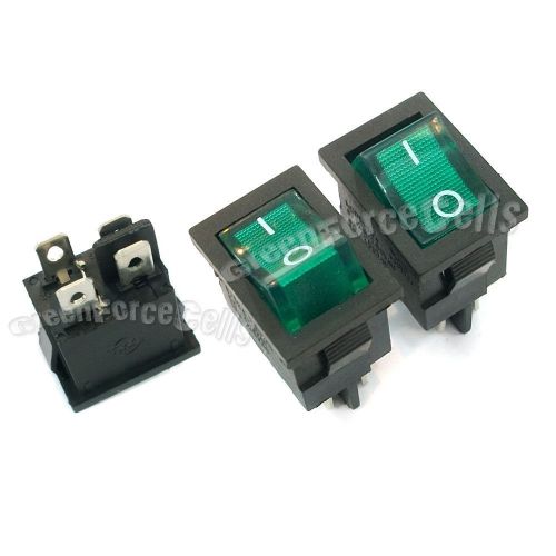 20 green button 4 pin dpst illuminated boat car rocker switch 6a 250v 10a 125v for sale