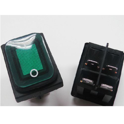 Green IP65 Waterproof 4 Pin 2 position Rocker switch 250V/10A 125V/16A UL