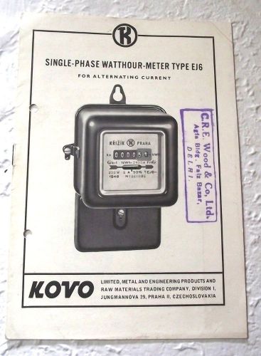 VTG BOOKLET CATALOG BROCHURE KOVO WATTHOUR HOUSE ELECTRICITY CZECHES METERS 1949