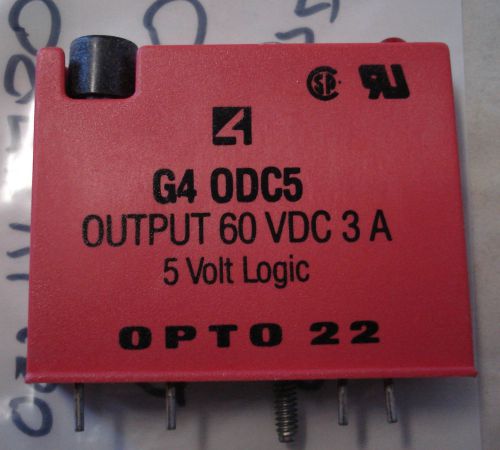 OPTO 22 G4ODC5 AC OUTPUT MODULE 60 VDC,3A,5 VOLT LOGIC,4000 VRMS ISOLATION