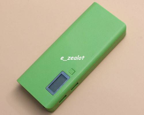 Green 5v 2a 1a dual-usb 18650 battery mobile power bank charger box perfect for sale