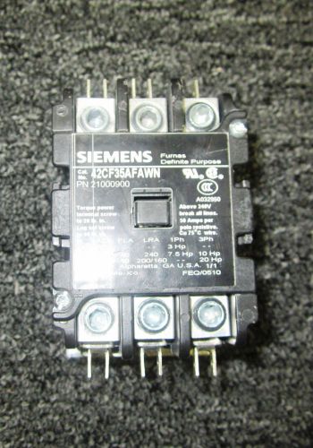 Siemens 42cf35afawn contactor  40 amp 3 pole 120 vac open  (lot of 3) for sale