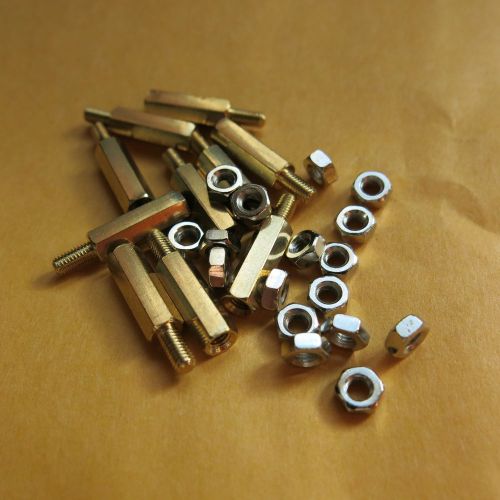 50pcs m2.5 brass standoff spacer male-female m2.5x15mm+6mm copper with nuts nut for sale