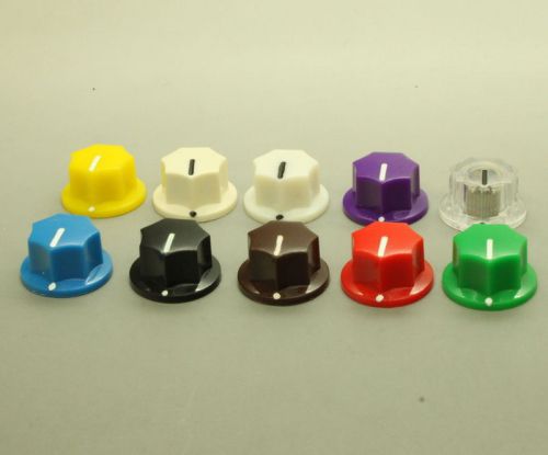 10 x Effects Pedal Control Knob 20mmDx11mmH for 1/4&#034; Shaft - Various Colors