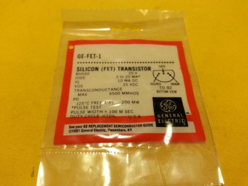 General Electric GE-FET-1 Silicon (FET) Transistor TO-92
