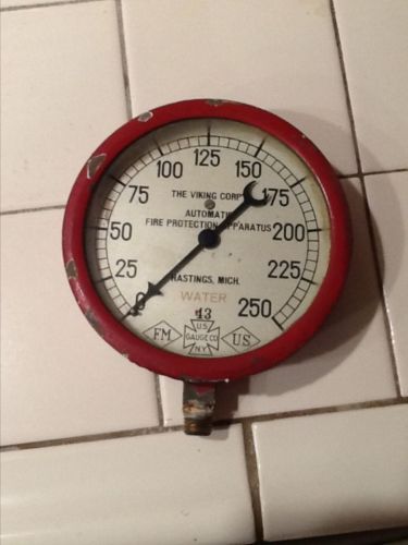 1943 viking 250 psi water gauge for fire sprinkler system for sale