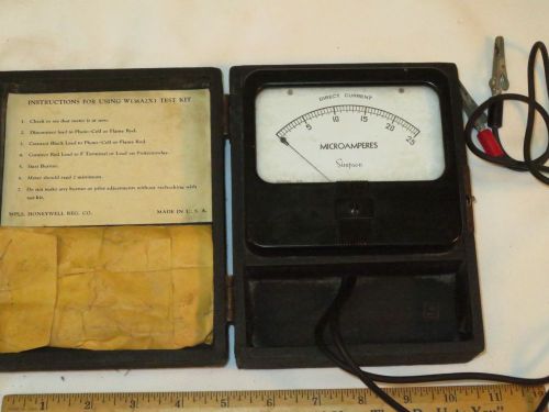 Antique hoyeywell test simpson   microamperes  meter  w136a2x1 bakelite working for sale