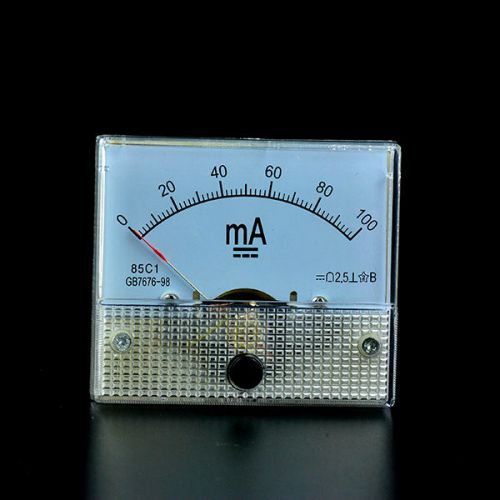 100ma  analog panel meter ampere current meter ammeter amp 65mm*56mm dc 0-100ma for sale