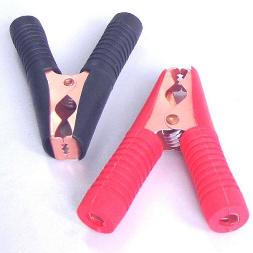 2x red black 100a car battery test clip alligator clamp new for sale