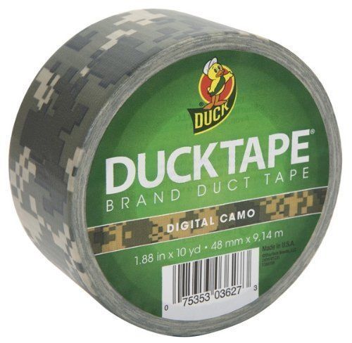 Duck Brand 1388825 Digital Camouflage Printed Duct Tape, 1.88-Inch by 10 Yard