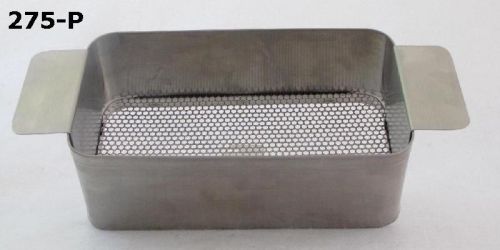 ULTRASONIC CLEANING BASKET 275P Stainless 8.5 x 4.5 x 3 Perforated bottom