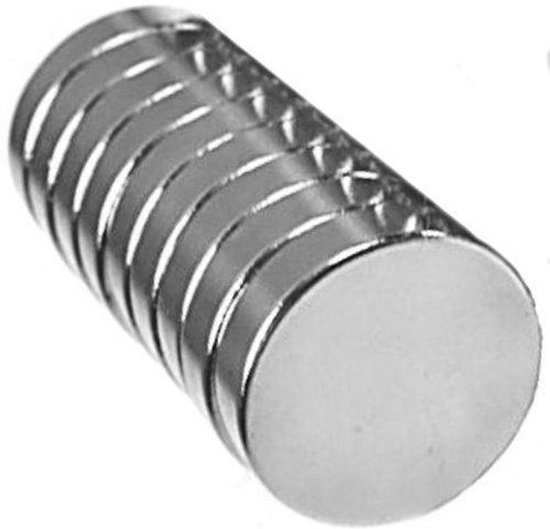 10 Neodymium Magnets 1/2 x 1/8in Disc N48, Free Shipping