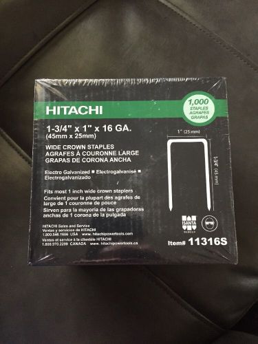 NEW Hitachi 1-3/4&#034; x 1&#034; x 16 GA - Wide Crown Staples - 1,000 Staples - Fast Ship