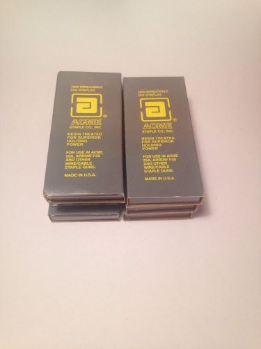 6 new boxes  acme staple co.,inc. wire/cable staples staple gun 25a beige color for sale