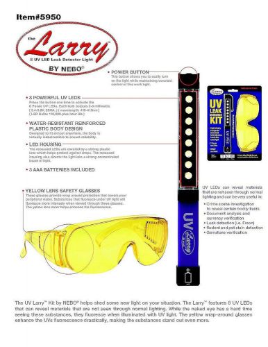 #5950 LARRY UV LED LIGHT KIT W/ GLASSES-CSI AND LEAK DETECTION, PLUS MORE!
