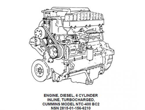 Cummins ntc-400 bc2 diesel engine manual on cd 560 pages for sale