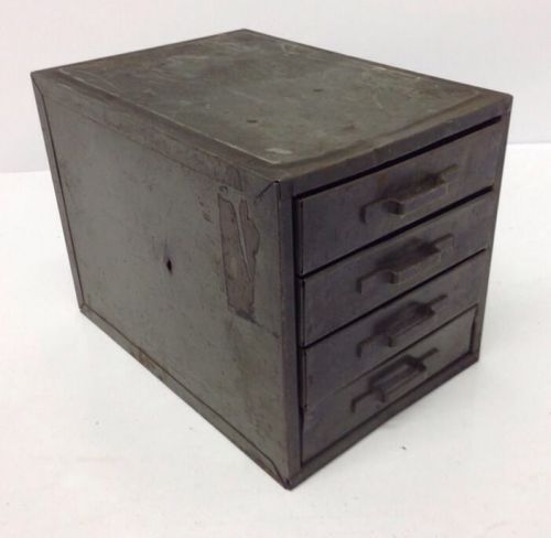 Vtg Metal 4 Drawer Small Parts MICRO Cabinet - Tool Box - Storage Organizer