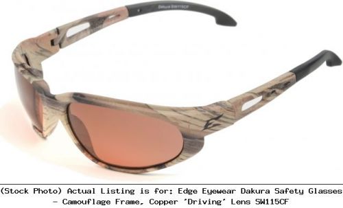 Edge eyewear dakura safety glasses - camouflage frame, copper &#039;: edesw115cf for sale