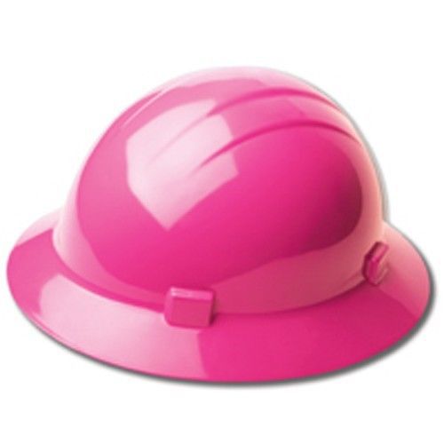 Made in usa womens vibrant hot pink ratchet suspension wide full brim hard hat for sale
