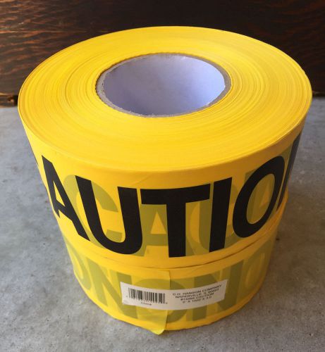 (qty. 2) ch hanson 14995 heavy duty yellow caution tape 3&#034; x 1000&#039; for sale