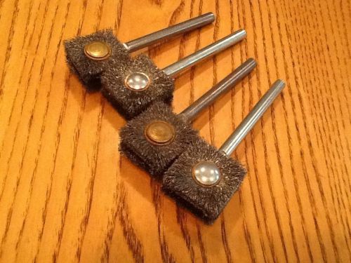 33002 Weiler 1-1/16&#034; Square Wire Brush; 4500 RPM, .006&#034; Wire, USA, 4 Pieces