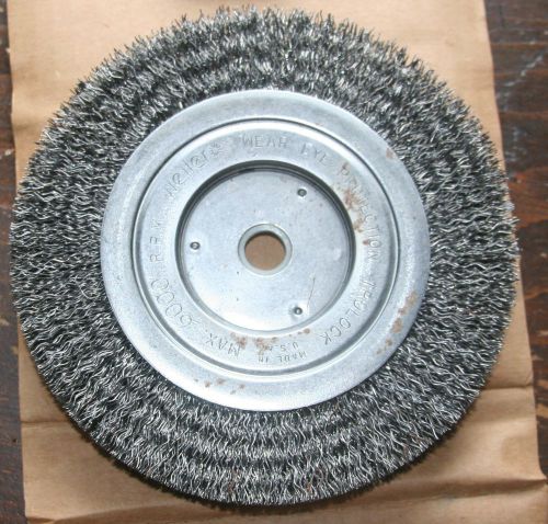 Weiler 6&#034; Bench Grinder Wheel  WIRE SIZE .014  Arbor Hole size: 5/8 - 1/2