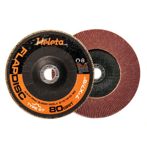 10pk flap disc 7&#034; x 7/8&#034; -80 grit (a/o-type27) for sale