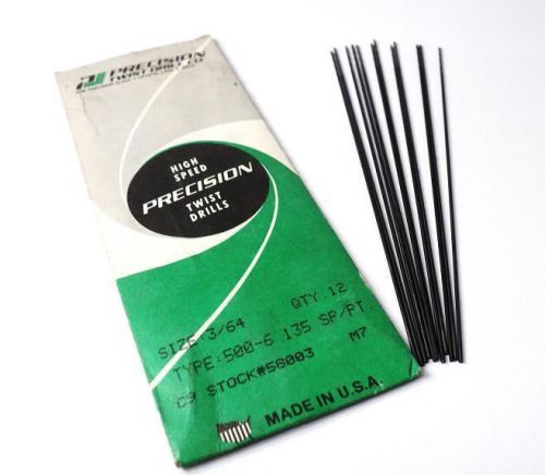 Lot of 12!! precision twist drill 058003 black oxide hss extra length for sale